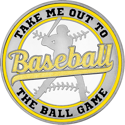 Gold "Baseball" with Yellow Outer Circular Borders